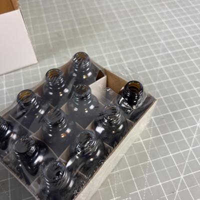 One Once AMBER Glass Bottles, New 