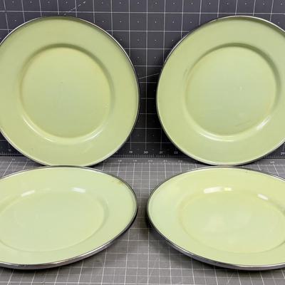 Sage Color Enamel Plates 