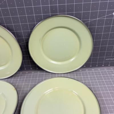 Sage Color Enamel Plates 
