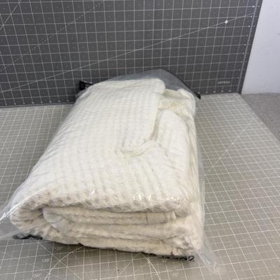 Full Size Waffle Blanket, White 