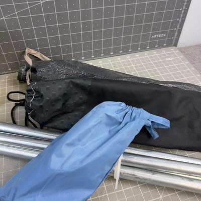 Mixed Lot of Camping Items; Tarp, Air Pump, Propane