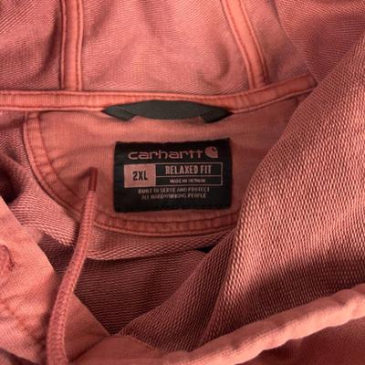 Carhartt 2 XL Hoodie, Logo, Brick Color  New with FLAWS 
