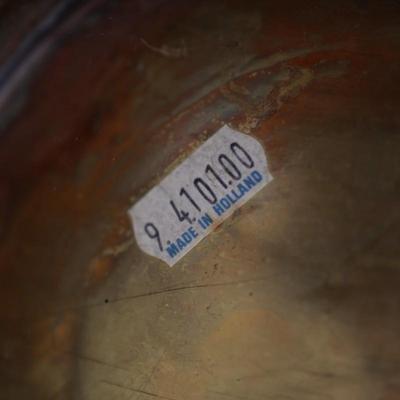 Metal Brass Coal Bucket with Ceramic Blue Handle