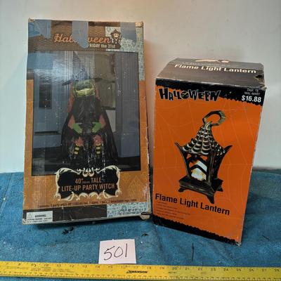 Halloween Party Witch and Lantern