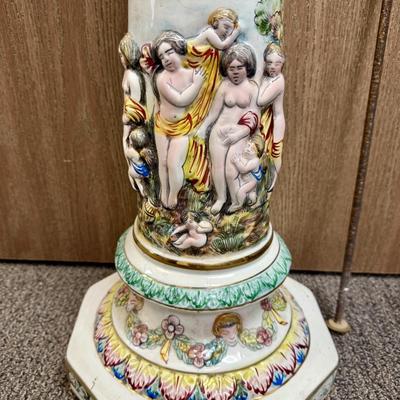 Sale Photo Thumbnail #45: Made in Italy. 2 pieces, both in good condition. Missing the pedestal cap piece, all 3 parts would be secured with the included threaded bolt.