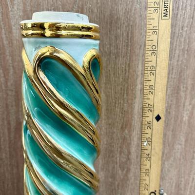 Sale Photo Thumbnail #49: Made in Italy. 2 pieces, both in good condition. Missing the pedestal cap piece, all 3 parts would be secured with the included threaded bolt.