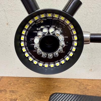 Sale Photo Thumbnail #233: UHM350-11 "Tabletop Digital Microscope with Variable Working Distance and 11" Articulating Arm". This piece also has two LED lighting rings. Tested, appears to be in good working condition.  Looks like it was used very little.
