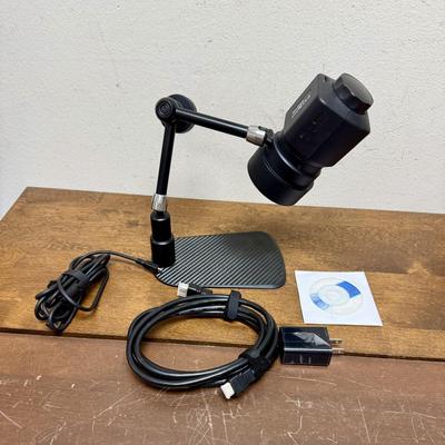 Sale Photo Thumbnail #230: UHM350-11 "Tabletop Digital Microscope with Variable Working Distance and 11" Articulating Arm". This piece also has two LED lighting rings. Tested, appears to be in good working condition.  Looks like it was used very little.