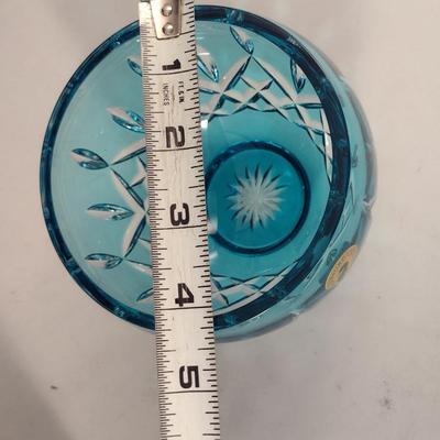 Waterford Crystal Turquoise Nut Bowl- Lismore Pattern