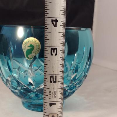 Waterford Crystal Turquoise Nut Bowl- Lismore Pattern