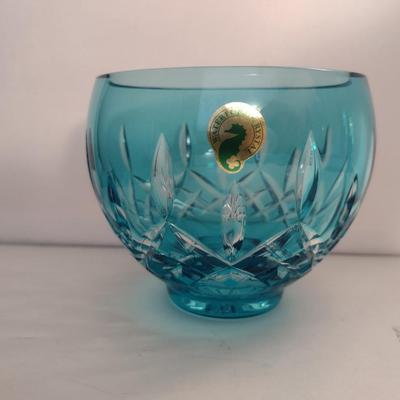 Waterford Crystal Turquoise Nut Bowl- Lismore Pattern