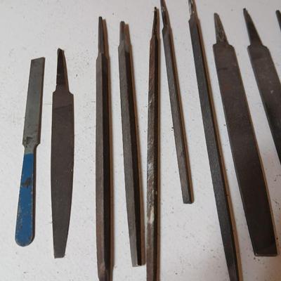 Lot of 11 Assorted Metal Files – Flat, Round, and Needle Types