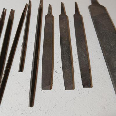 Lot of 11 Assorted Metal Files – Flat, Round, and Needle Types