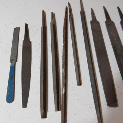 Lot of 11 Assorted Metal Files – Flat, Round, and Needle Types