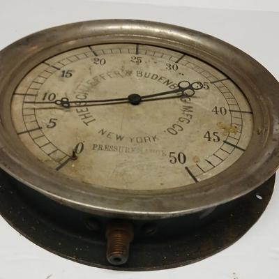 Antique Schaeffer & Budenberg Pressure Gauge – New York, Industrial Steampunk Decor
