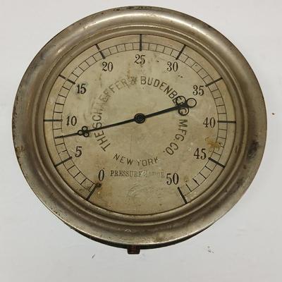 Antique Schaeffer & Budenberg Pressure Gauge – New York, Industrial Steampunk Decor
