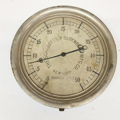 Antique Schaeffer & Budenberg Pressure Gauge – New York, Industrial Steampunk Decor