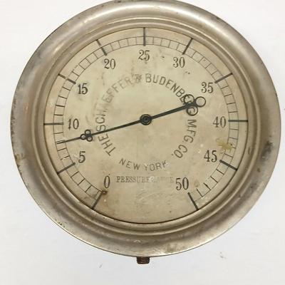 Antique Schaeffer & Budenberg Pressure Gauge – New York, Industrial Steampunk Decor