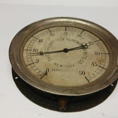 Antique Schaeffer & Budenberg Pressure Gauge – New York, Industrial Steampunk Decor