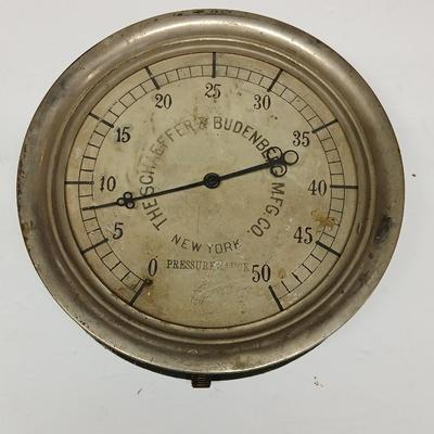Antique Schaeffer & Budenberg Pressure Gauge – New York, Industrial Steampunk Decor