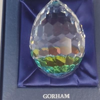 Gorham Crystal Faceted Egg Shaped Paper Weight- Limited Edition 380/2500