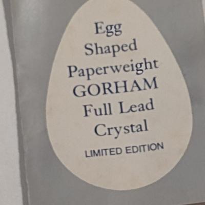 Gorham Crystal Faceted Egg Shaped Paper Weight- Limited Edition 380/2500