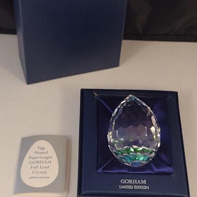 Gorham Crystal Faceted Egg Shaped Paper Weight- Limited Edition 380/2500