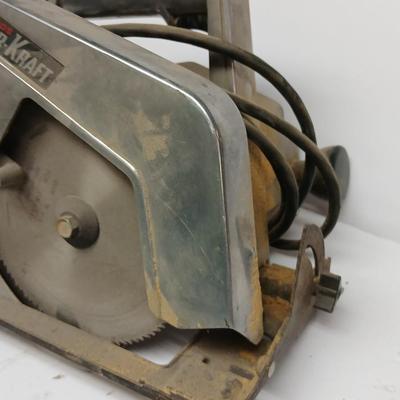 Vintage Wards Powr-Kraft Circular Saw – 7 1/4” Blade + Extra 8" Pro-Source Blade