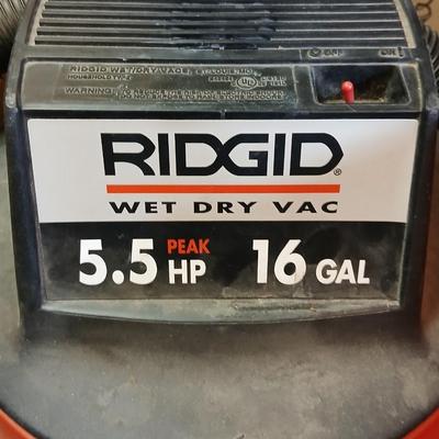 RIDGID Wet/Dry Vac – 5.5 Peak HP, 16-Gallon Capacity w/ Manual, Hose, and several Attachments