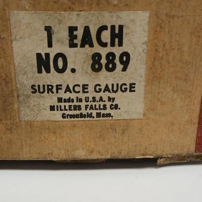 Vintage Millers Falls No. 889 Surface Gauge – Machinist Layout Tool w/ Original Box