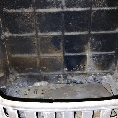 Vintage Washington Stove Works Parlor Stove – " Cast Iron Wood-Burning Fireplace with Ornate Details