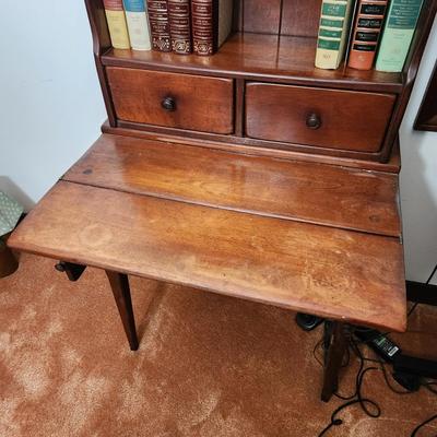 Writing Foldout Desk w Bookshelf 26" x 16"x65" 23" D with Desk area open