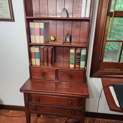 Writing Foldout Desk w Bookshelf 26" x 16"x65" 23" D with Desk area open