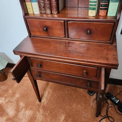 Writing Foldout Desk w Bookshelf 26" x 16"x65" 23" D with Desk area open