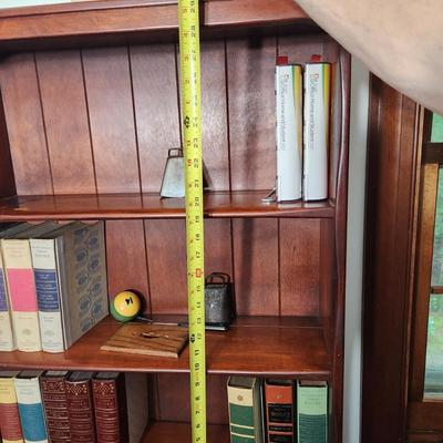 Writing Foldout Desk w Bookshelf 26" x 16"x65" 23" D with Desk area open