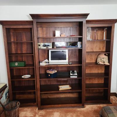 Grandinroad 3 Section Book Cases Ends 27x14x80 Center 44x16x84