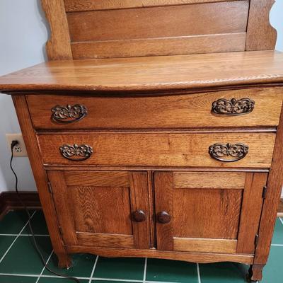 Antique Victorion Style Washstand Dry Sink w Towel Rack