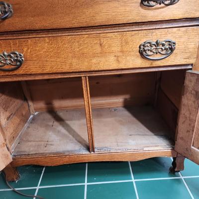 Antique Victorion Style Washstand Dry Sink w Towel Rack