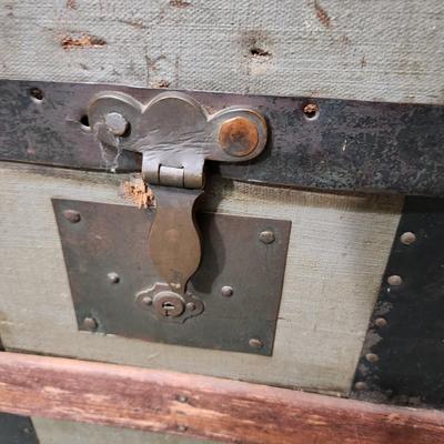 Antique Steamer Dome Top Trunk S.S. Trave Ship