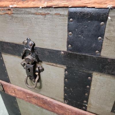 Antique Steamer Dome Top Trunk S.S. Trave Ship