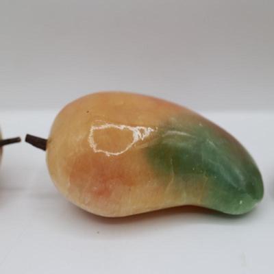 Vintage Onyx Fruit Set in Footed Bowl