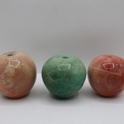 Vintage Onyx Fruit Set in Footed Bowl