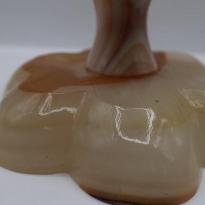 Vintage Onyx Fruit Set in Footed Bowl