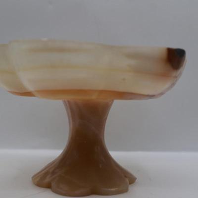 Vintage Onyx Fruit Set in Footed Bowl