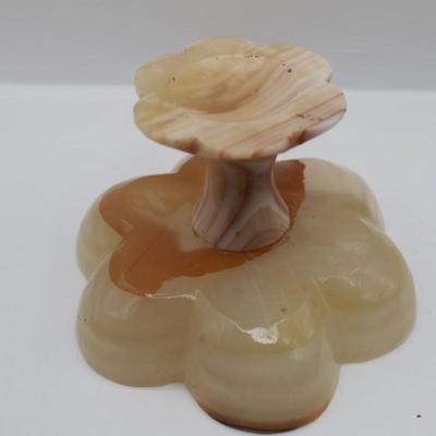 Vintage Onyx Fruit Set in Footed Bowl