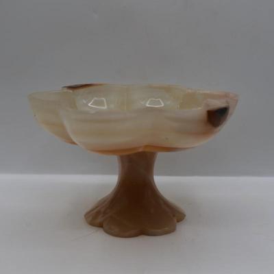Vintage Onyx Fruit Set in Footed Bowl