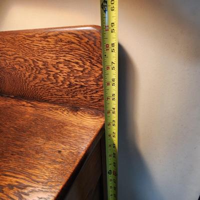 Antique Oak Victorian Side by Side Dresser w Beveled Mirror 44x21x77