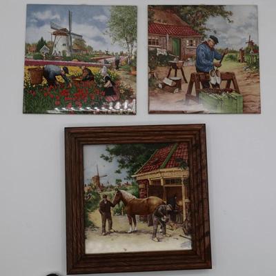 Vintage Hand Decorated Royal Ceramic Art Tiles (3)