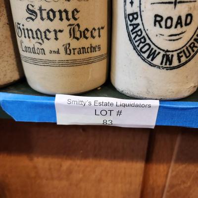Lot of 8 Vintage Stoneware Beer Bottles Ginger Beer London England lot 83
