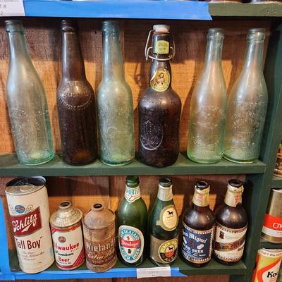 Mixed lot of Vintage Beer Bottles & Can Collection Cone Top Baltimore Brewers